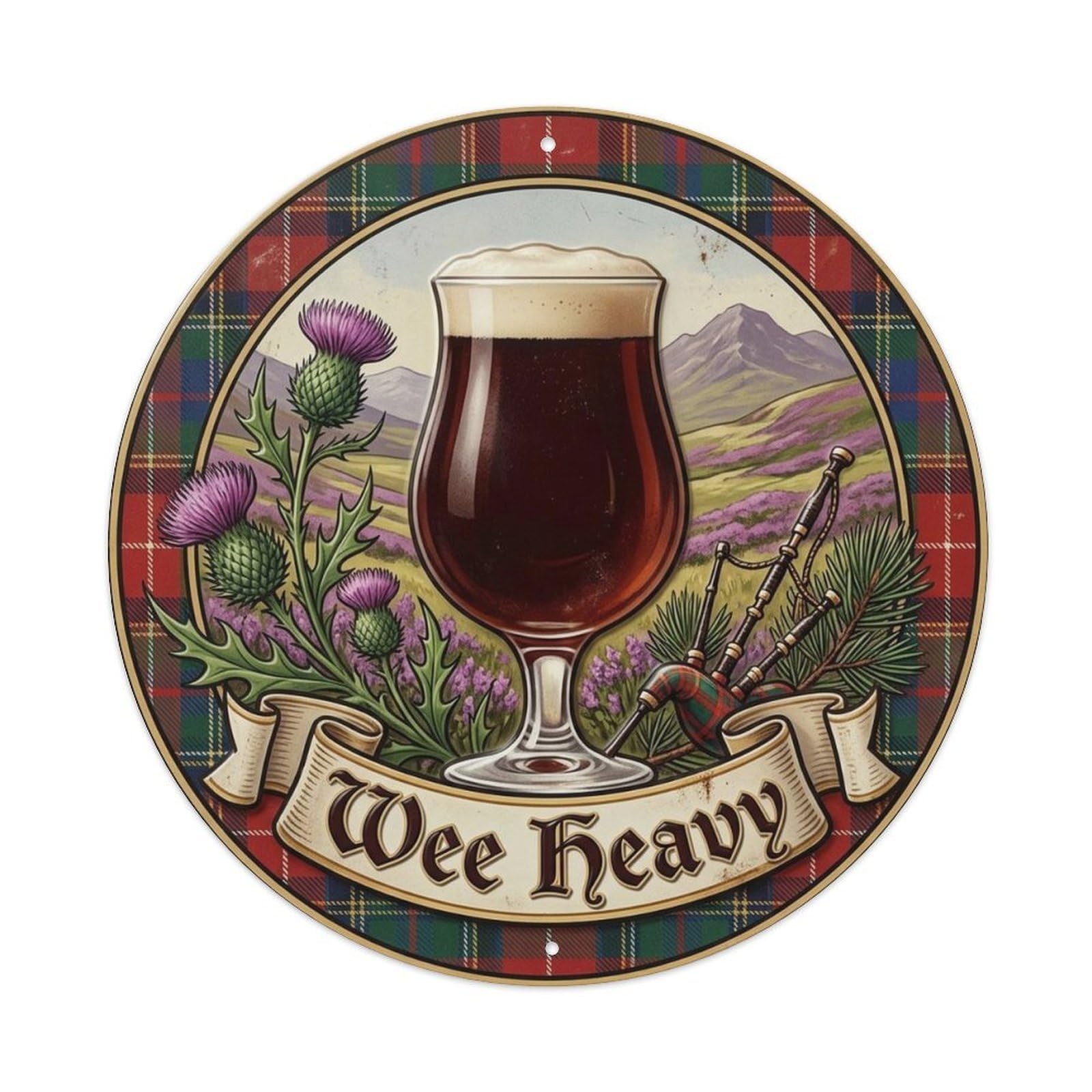 Wee Heavy Scottish Ale Strong Taproom Retro Dark Malt Metal Tin Sign