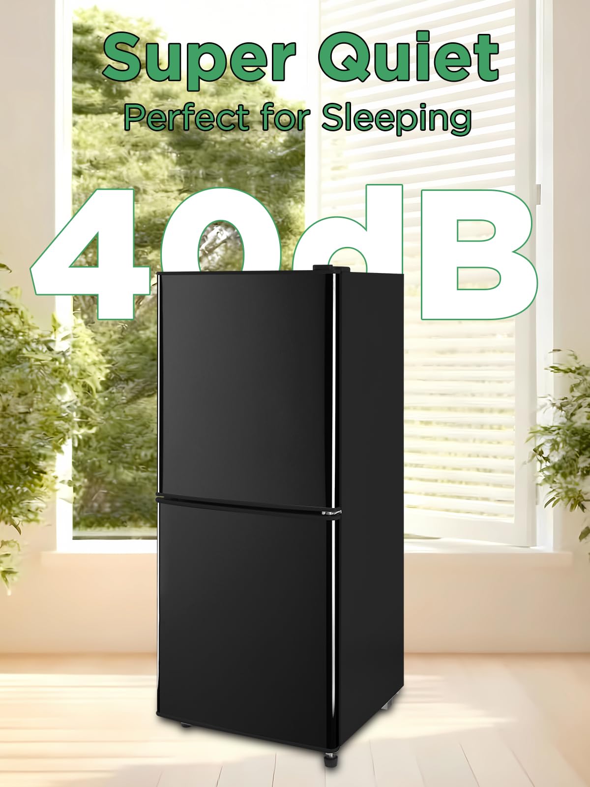 F.W.Woolworths 4.0 Cu.Ft Refrigerator With Freezer, 2 Doors Fridge With Adjustable Thermostat Control, Refrigerator For Kitchen, Dorm, Apartment, Garage, Office, Black on Fridge.com - View 6