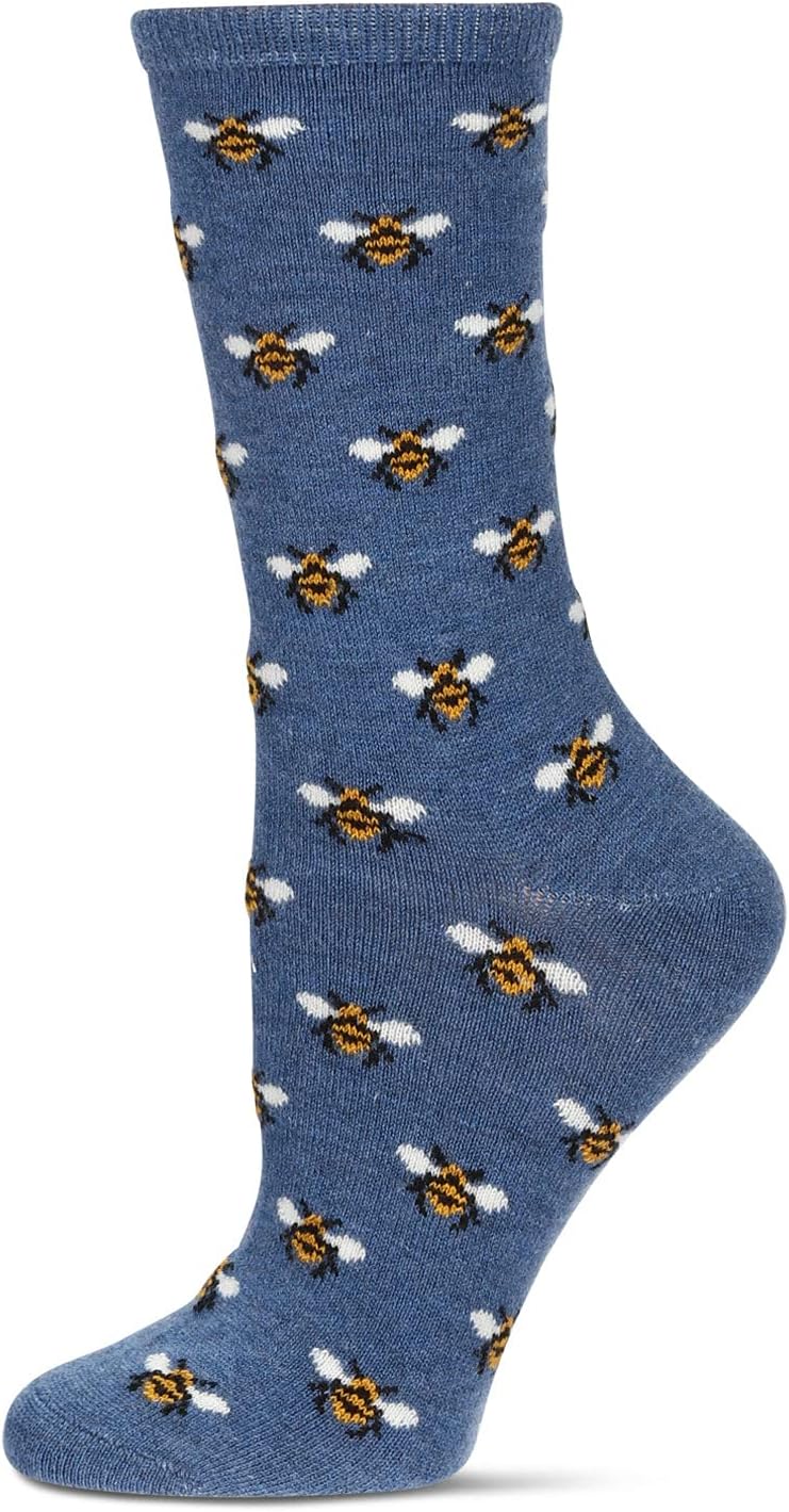 MeMoi Women's Bee Luxury Blend Crew Socks