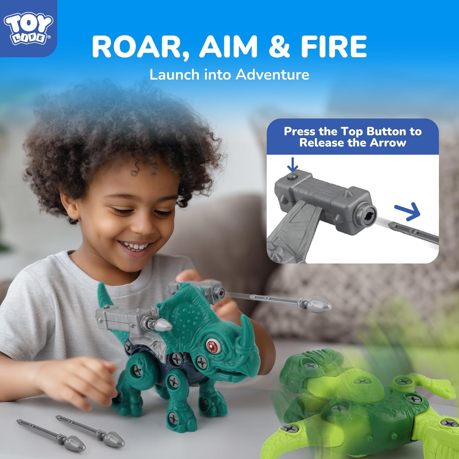 TOY Life 3-Pack Take Apart Dinosaur Toys for 3, 4, 5, 6, 7 Year Old Boys, Kid Dinosaur Toy with Electric Drill Tool Set, STEM Building Construction Toys, Educational Birthday Gifts for Toddlers