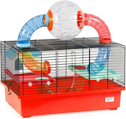 red hamster cage