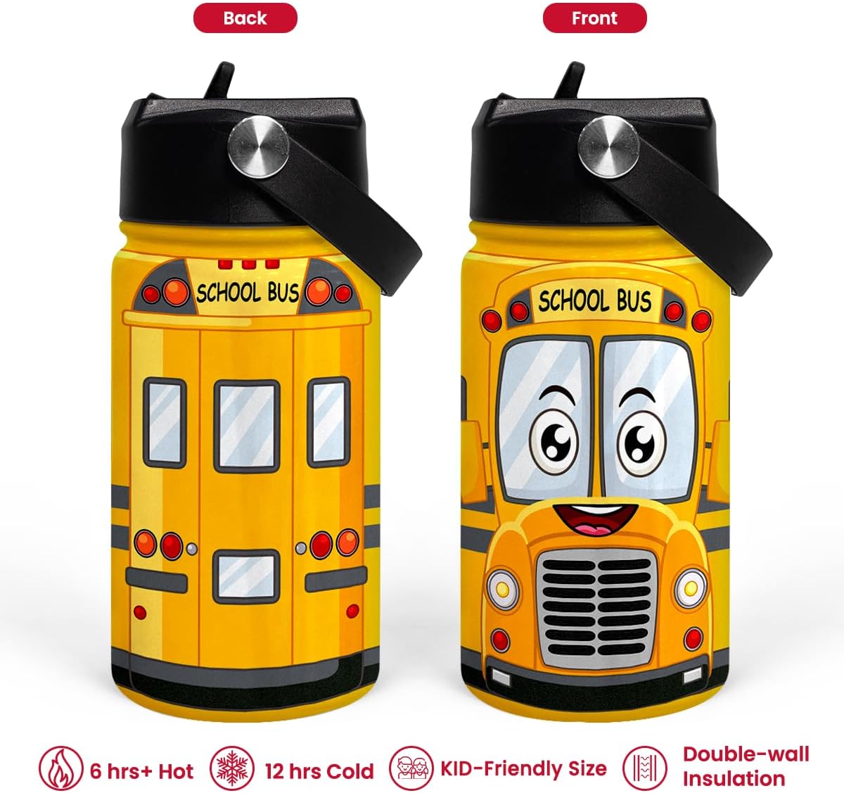 School Bus Water Bottle Kids Water