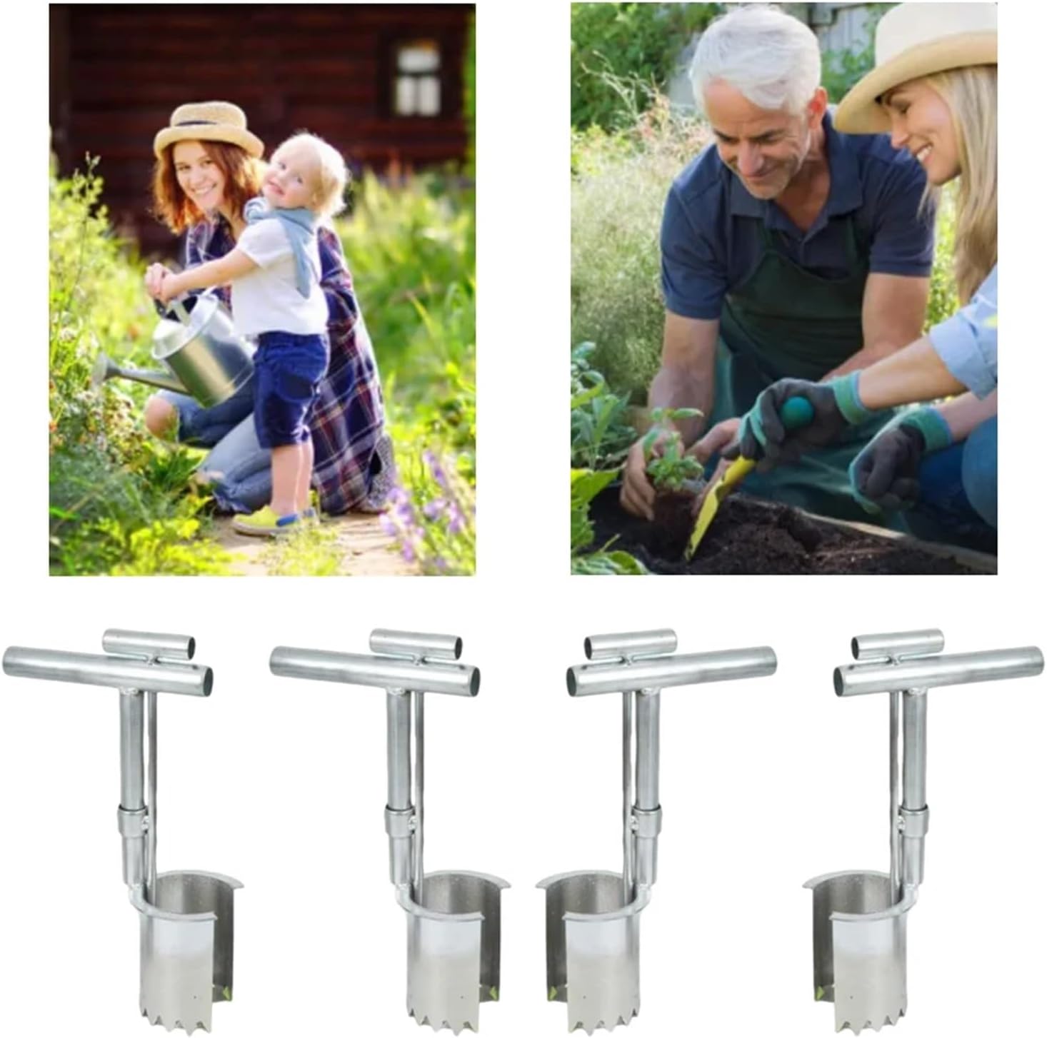 Bulb Planter Tool Plant and Fruit Tree Seedling Transplanter Metal Soil Sampler Flowers Diging Seedlings Artifact Planting in Greenhouse