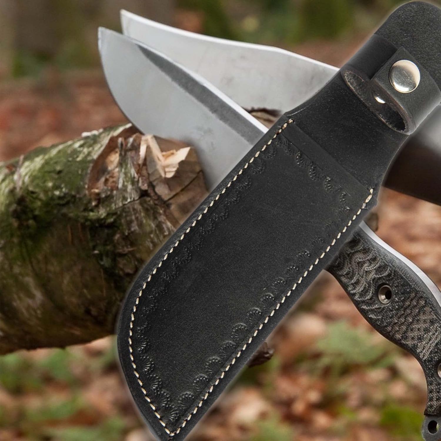 Hulara Genuine Leather Knife Sheath – Handmade Leather Knive Holder with Belt Loop, Fits 4-10" Blade – Fixed Blade Knife Sheaths, Knifes Scabbard for Belt