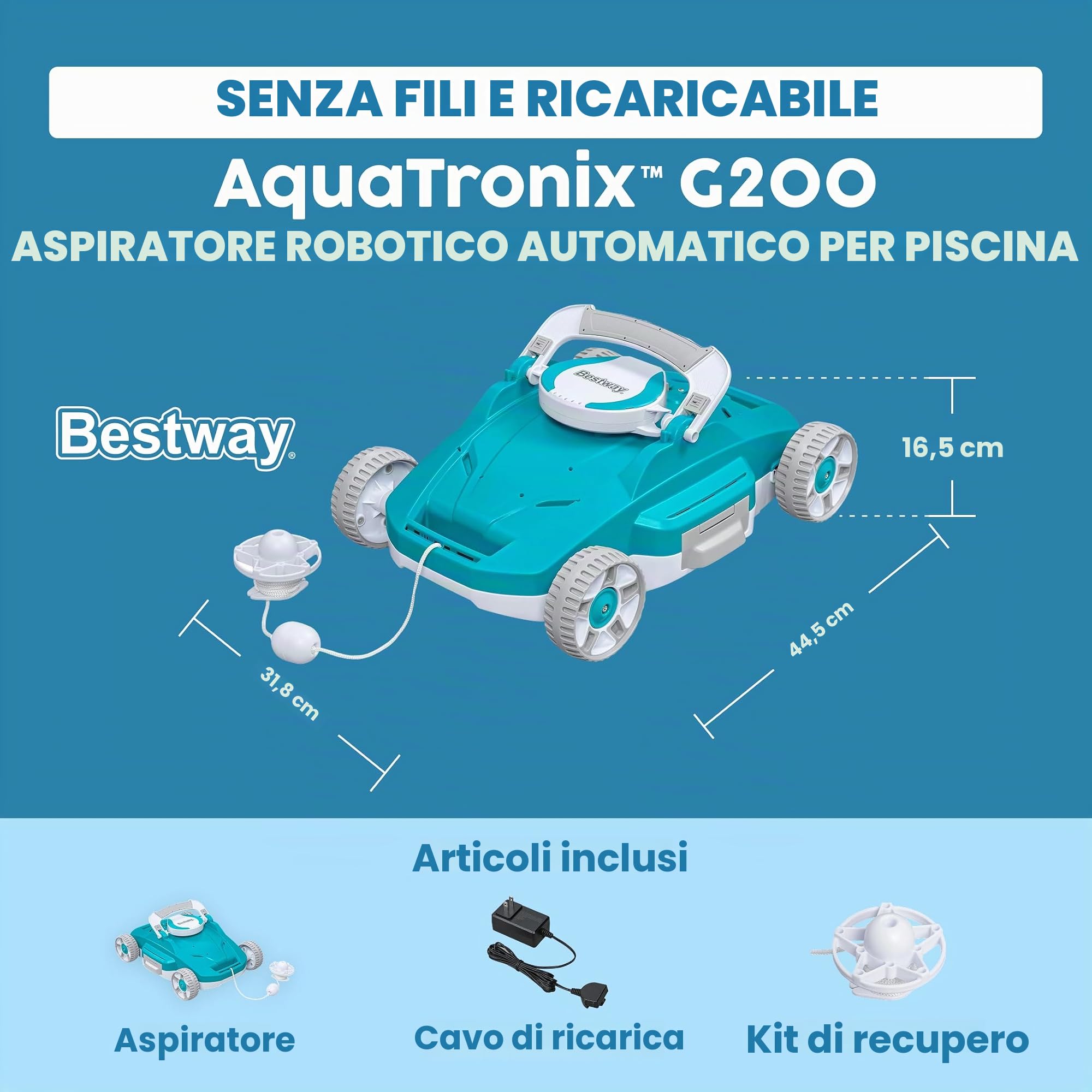 Bestway AquaTronix G200 Aspiratore Robotico per Piscina