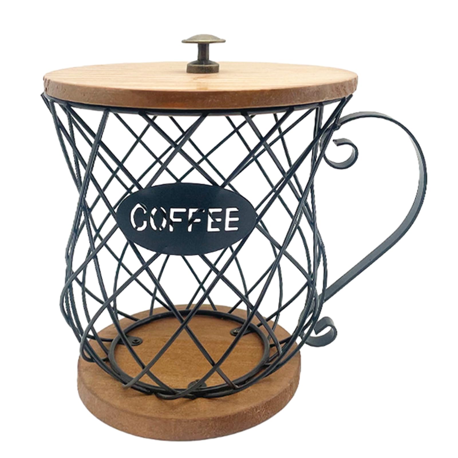Msioytog Coffee Pods Storage Basket Vintage Multiple Coffee Pods Holder Countertop Kitchen Storage Organizer for Home Dispenser