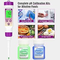 Vista 5 de Medidor de pH Digital Electrónico para Alimentos Probador de pH para Fermentación Kits de Solución de Calibración de Tampón de pH de 3*50ml Sonda