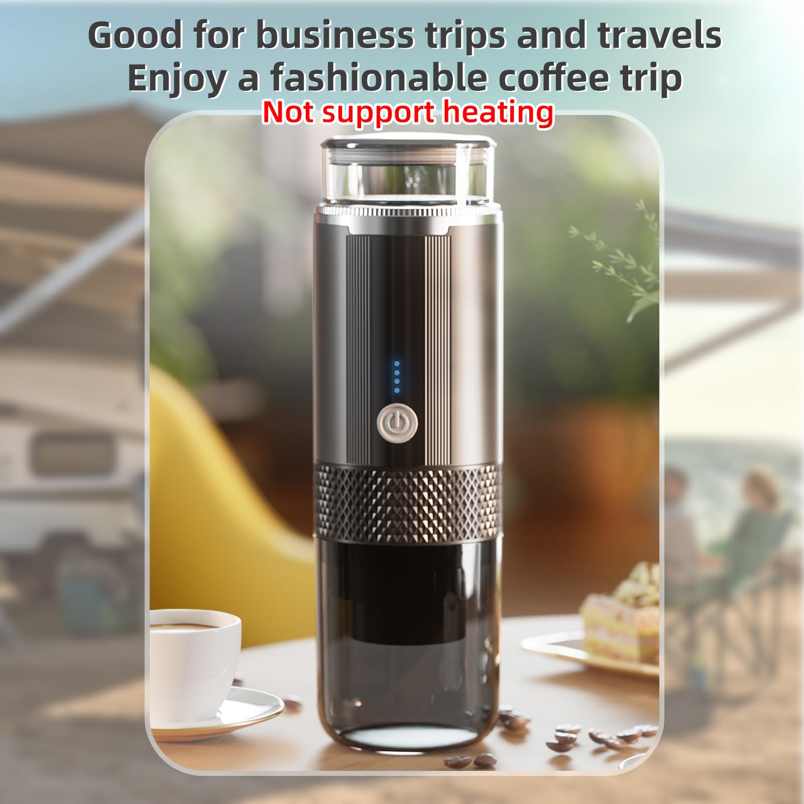 Máquina de Café Eléctrico Portátil Operación de un Botón con 4 Indicadores de Alimentación Luz Inalámbrica Inalta Recargable de café Trabajo con Cápsula de té de Chocolate Polvo