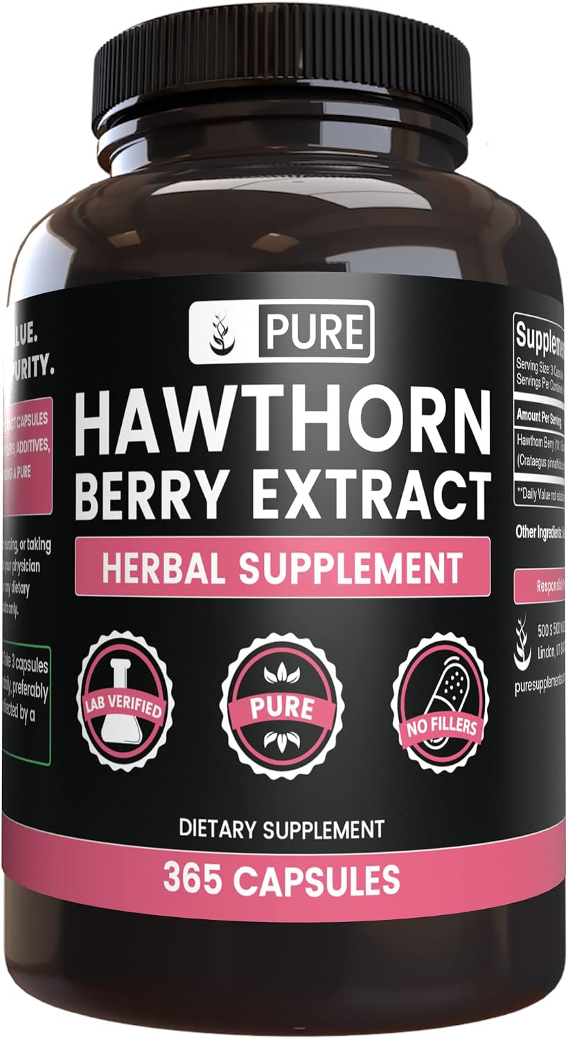 Pure Original Ingredients Hawthorn Berry Extract (365 Capsules) No Magnesium Or Rice Fillers, Always Pure, Lab Verified