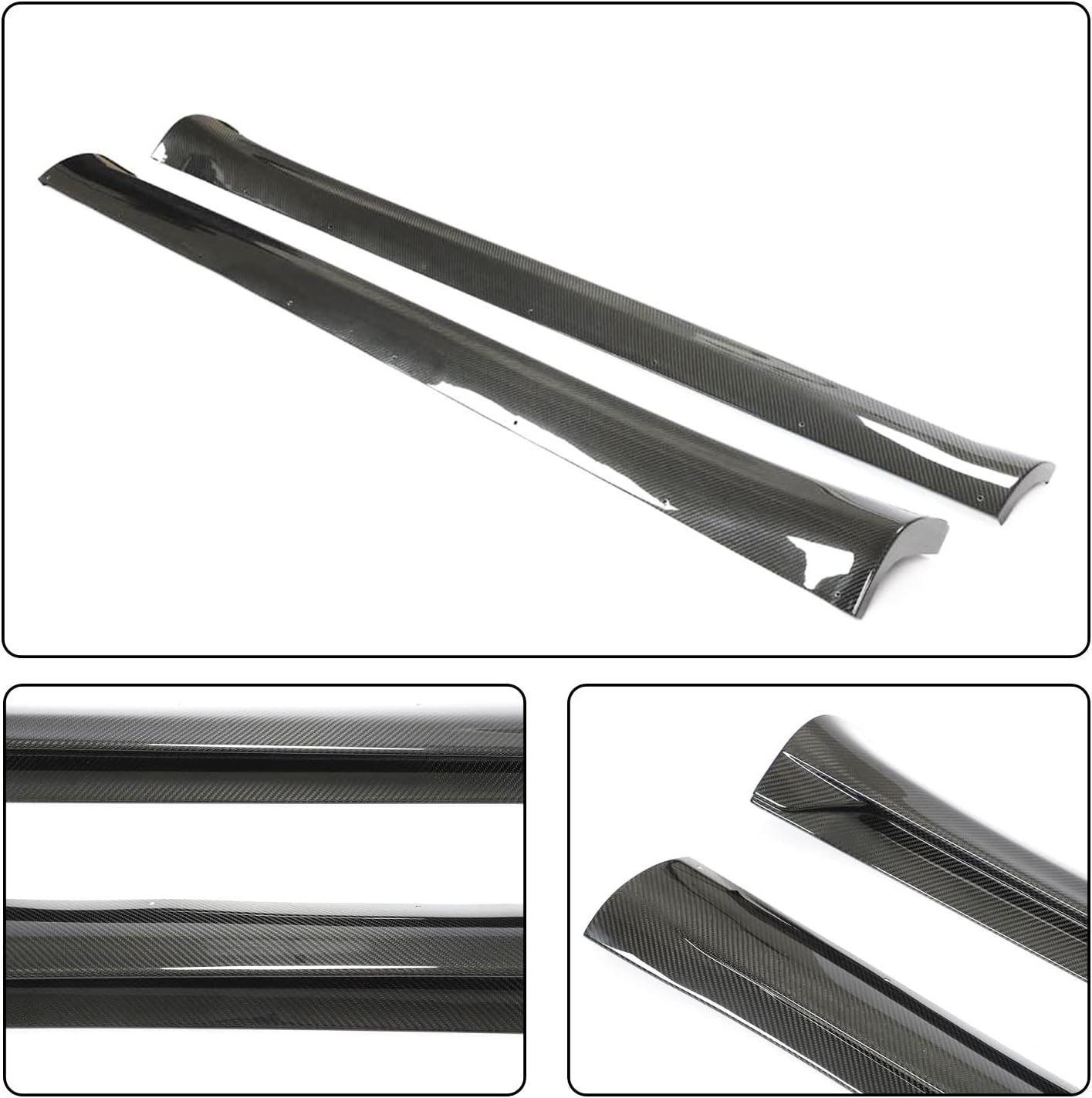 Dry Carbon Fiber Side Skirts for Tesla Model Y 2021 2022 2023 4-Door Under Door Rocker Panels Valance Extension Lip Factory Outlet Model Y Accessories
