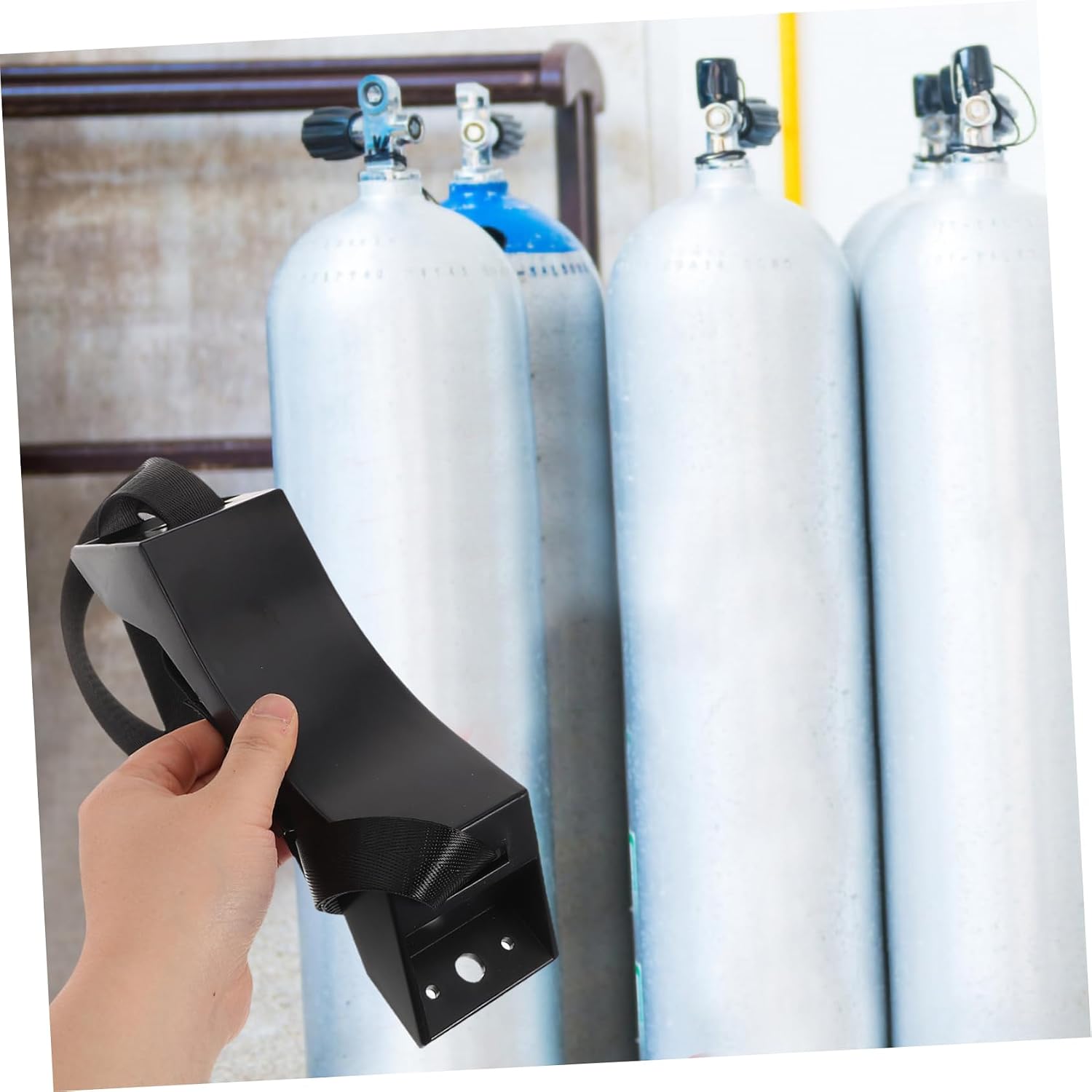 Milisten Propane Cylinder Stand with High Strength Nylon Strap Heavy Duty Gas Tank Holder for Wall Mounted Oxygen