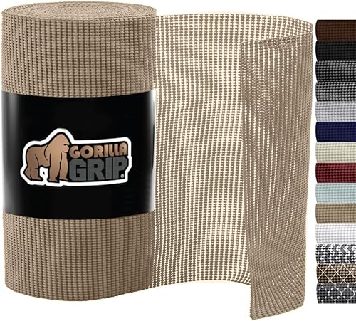 Gorilla Grip Revestimiento original para cajones y estantes, no adhesivo, duradero y fuerte, con revestimiento de agarre para cajones de cocina,