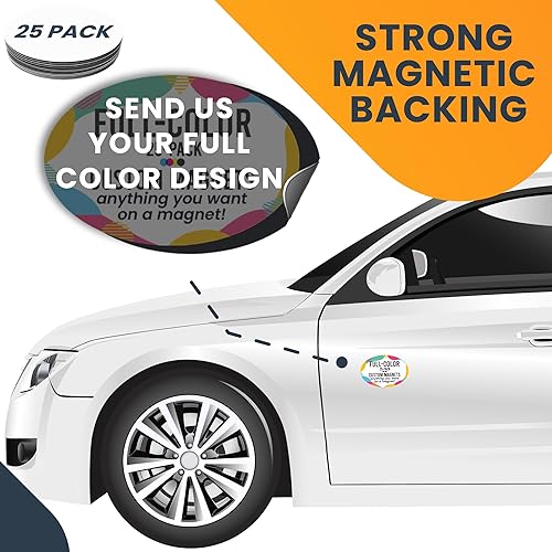 Miniatura 124 de Magnet Me Up Imán redondo personalizable de 30 mil, 6 pulgadas, imán de coche resistente a la intemperie para empresas, equipos deportivos