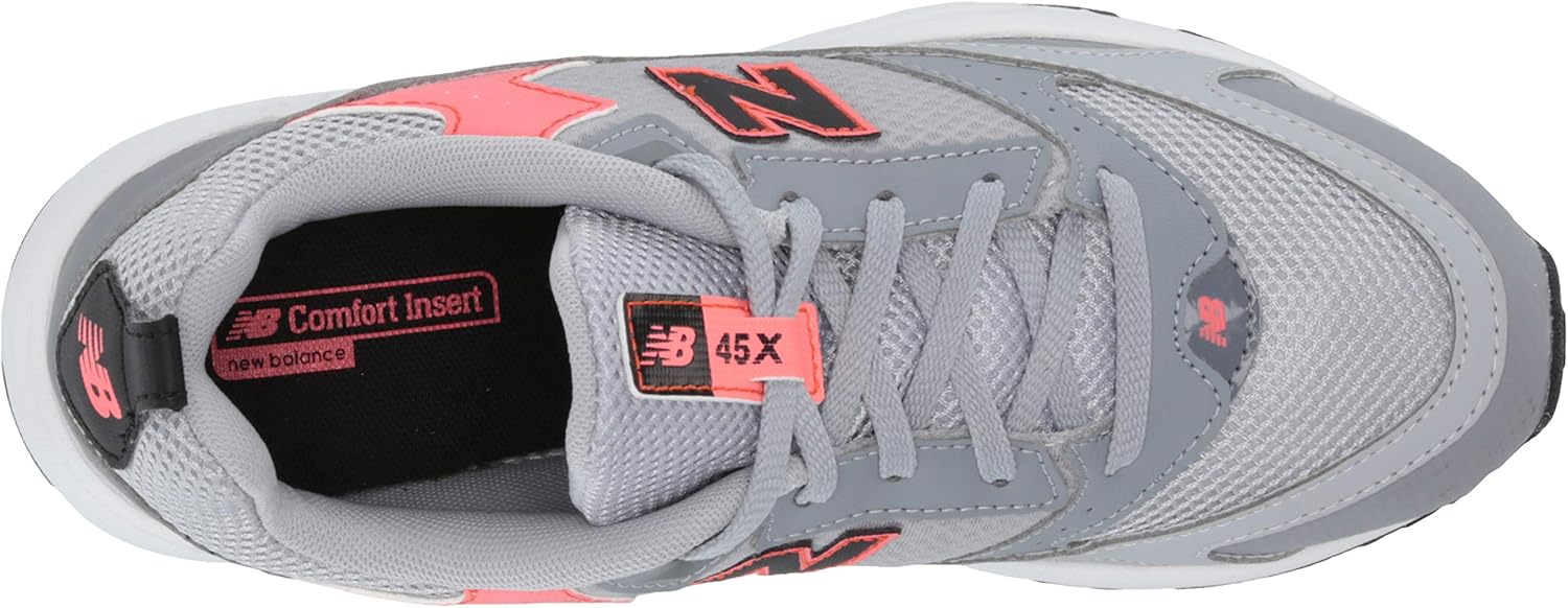 New Balance Unisex-Child 45x V1 Sneaker 10.5 Wide Little Kid Silver Mink/Tahitian Pink