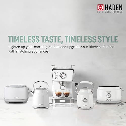 Miniatura 5 de HADEN Barista Brew - Cafetera de café expreso, de acero inoxidable con función espumador de leche y vaporizador y tanque de agua de 1.5 L, color
