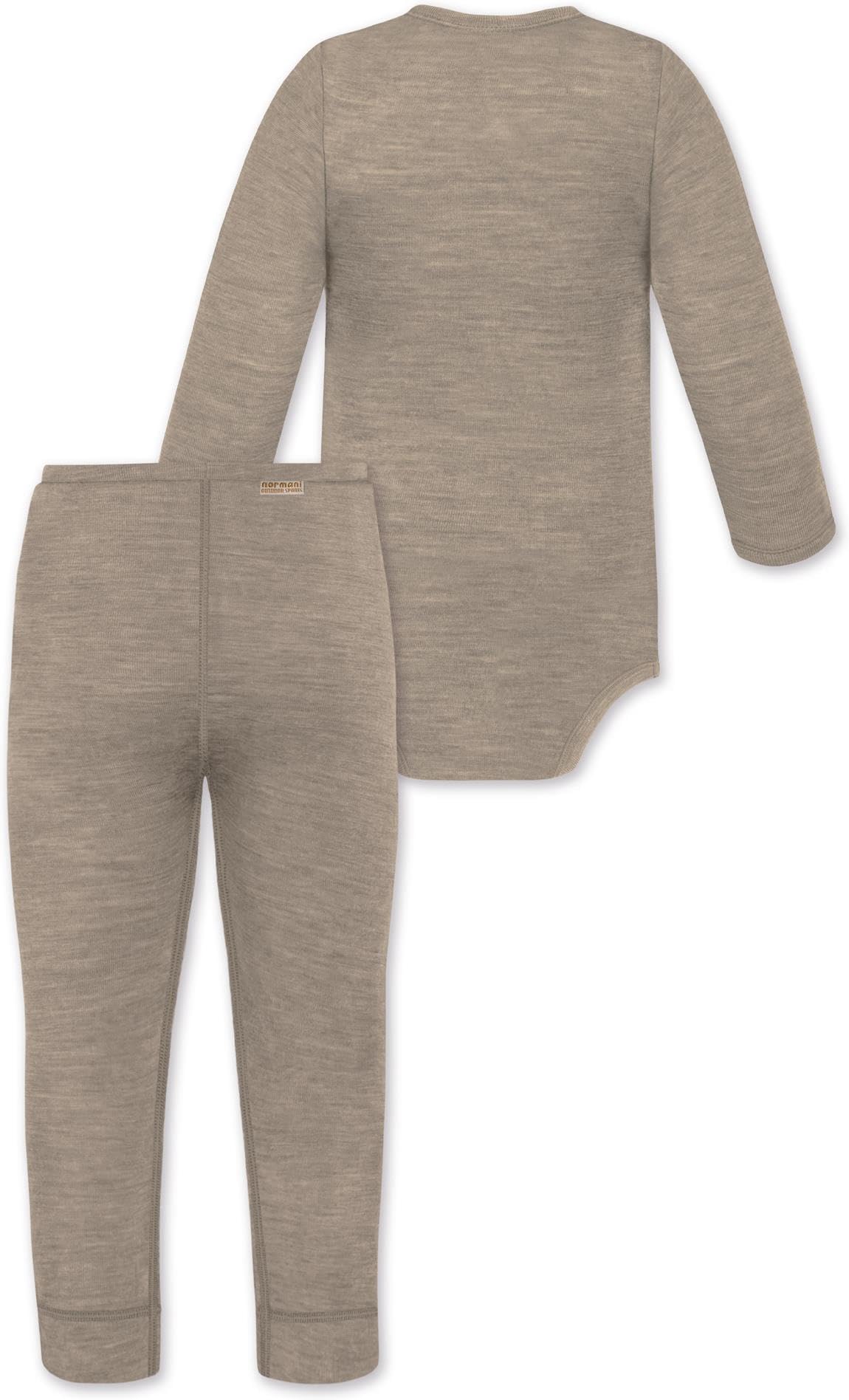 normani Baby Merino Winter Thermo Set Woll Langarm Body Strampler und Hose - Leggings Thermounterhose aus 100% Bio-Merinowolle für Junge und Mädchen