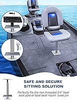 Vista 3 de MATINA Base de asiento de barco, pedestal y base de aluminio de 7 x 7 pulgadas con enchufe de poste de pasador de 3/4 pulgadas, accesorios de barco