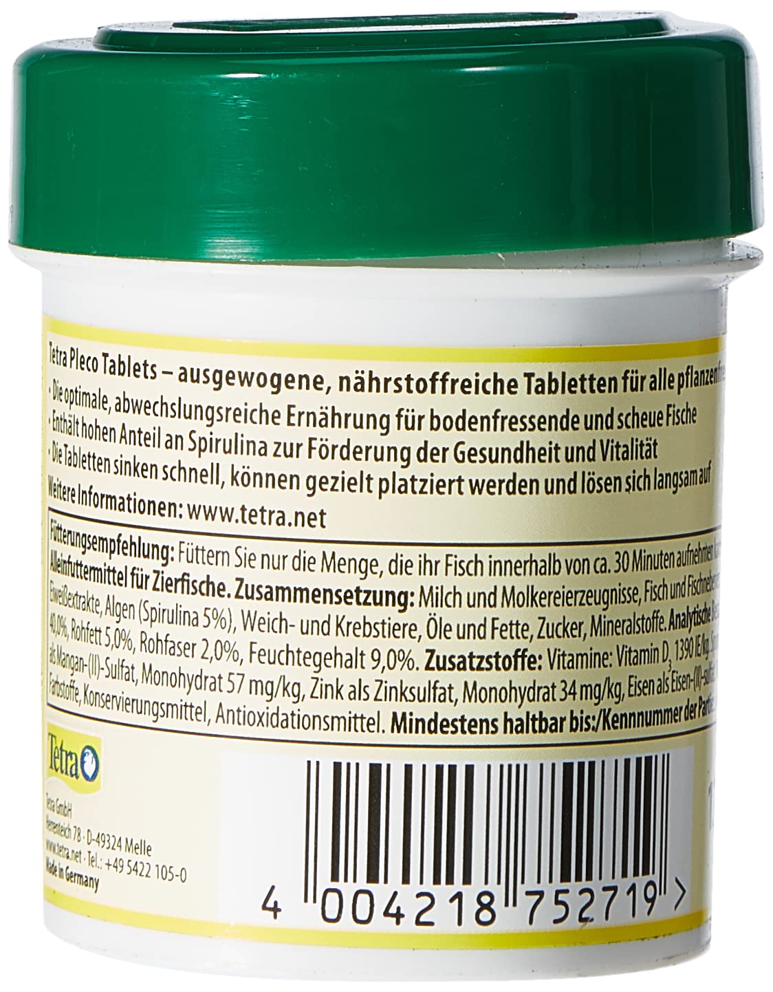 Tetra Plecomin - 120 Tablettes Pour Poissons De Fond Herbivores