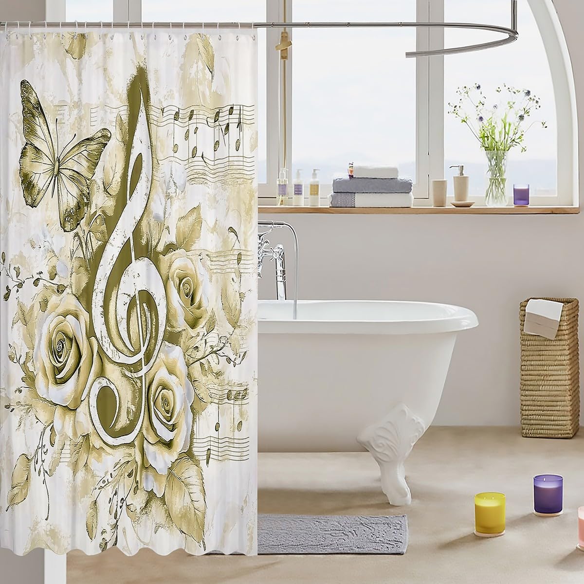 jejeloiu Music Shower Curtain for Bathroom Decor 72"x72" image 3