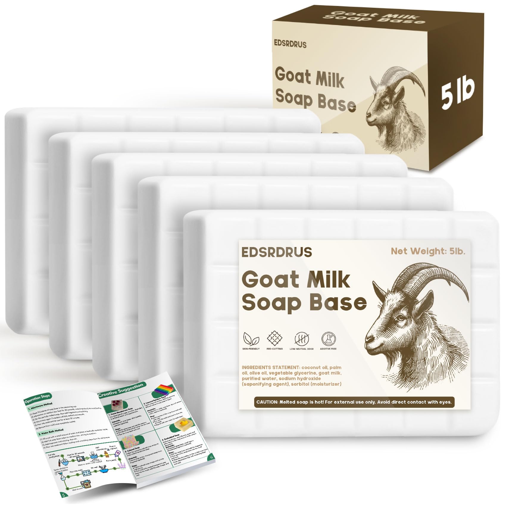 EDSRDRUS 16-Ounce Glycerin Soap Base for Melt and Pour DIY Crafting