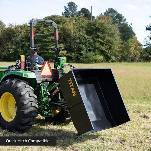 Miniatura 3 de Caja de descarga hidráulica compatible con enganche rápido de 30 pies cúbicos, categoría 1, 3 puntos, accesorio de paisajismo