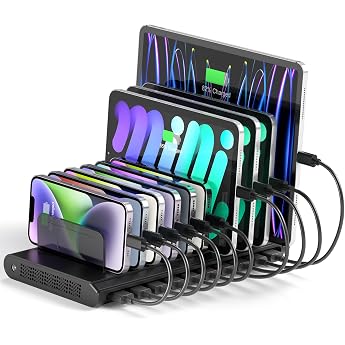 Unitek 120 W 10 Port USB Charging Station with Type C and QC3.0