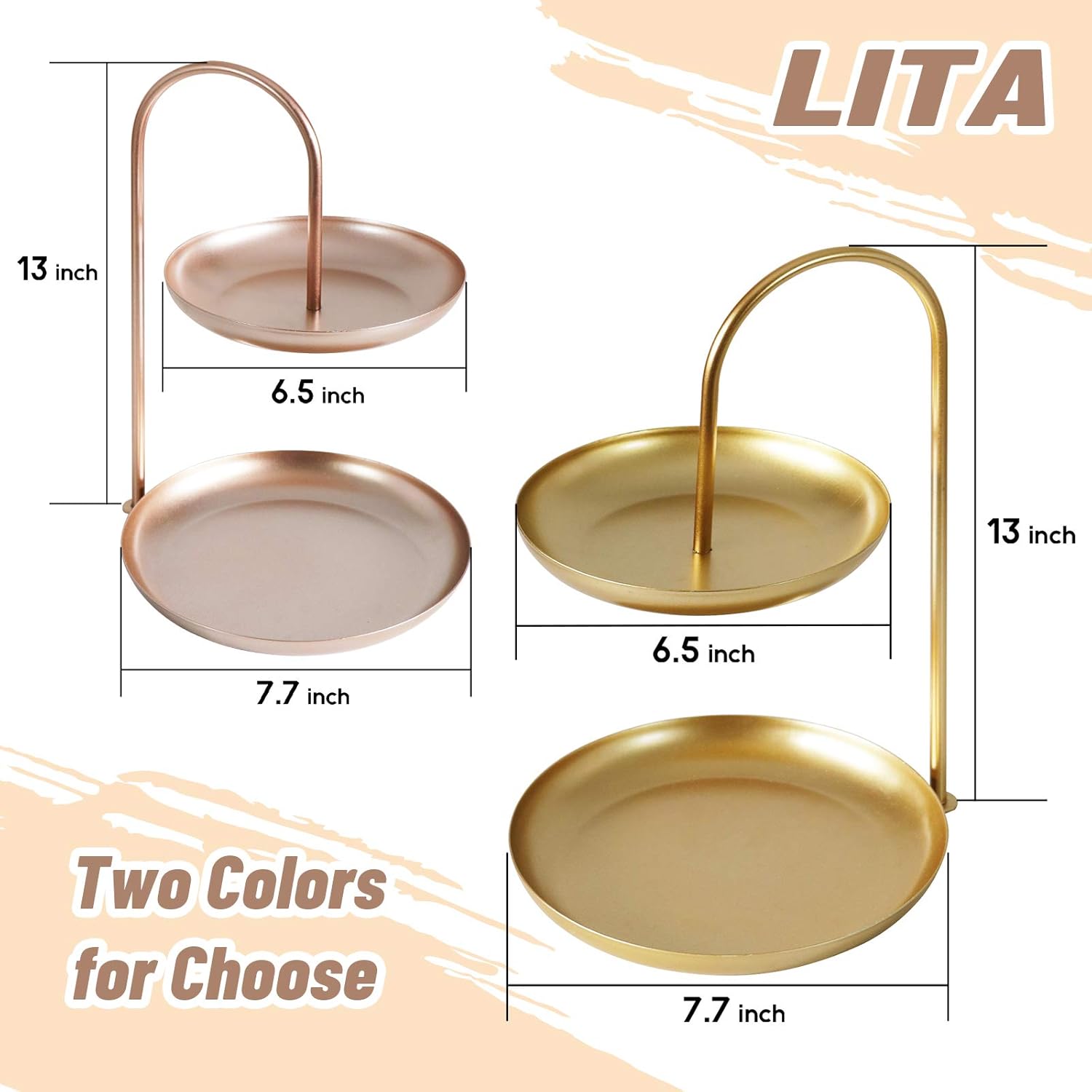 Hоlіdау Dеаlѕ 🛒 LITA 2-Tier Metal Cupcake Stand Dessert Plates Mini Cakes Fruit Candy Display Tower Gold for Kids Birthday Tea Party Baby Shower Serving Tray Small(Gold) Gеt Pорulаr оƒƒеr LITA 2-Tier Metal Cupcake Stand Dessert Plates Mini Cakes Fruit Candy Display Tower Gold for Kids Birthday Tea Party Baby Shower Serving Tray Small(Gold)