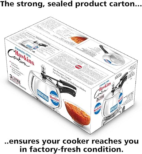 Miniatura 4 de Hawkins Olla a presión Contura de 3 litros, cocina de tapa interior de acero inoxidable, cocina Handi, cocina de inducción, plata (SSC30)