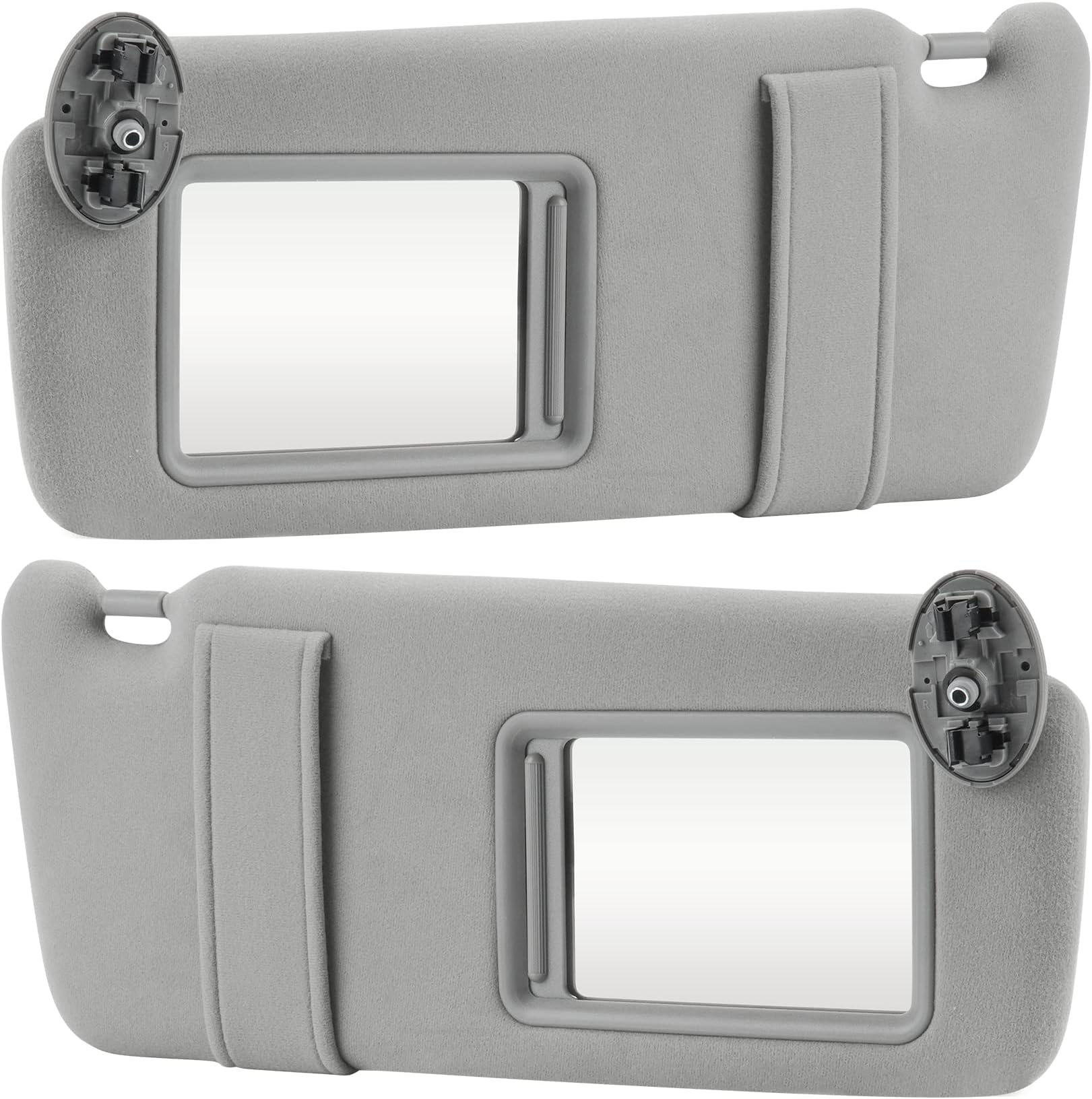 Gray Driver Left + Passenger Right Side Sun Visor Replacement Compatible with 2007 2008 2009 2010 2011 Toyota Camry Without Sunroof Replace โ74310-06750-E0, 74320-06780-B0