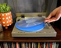 Vista 4 de Break Tradition Tapete acrílico para tocadiscos – Accesorios de discos de vinilo para tocadiscos LP – Alfombrilla giratoria premium para reducir