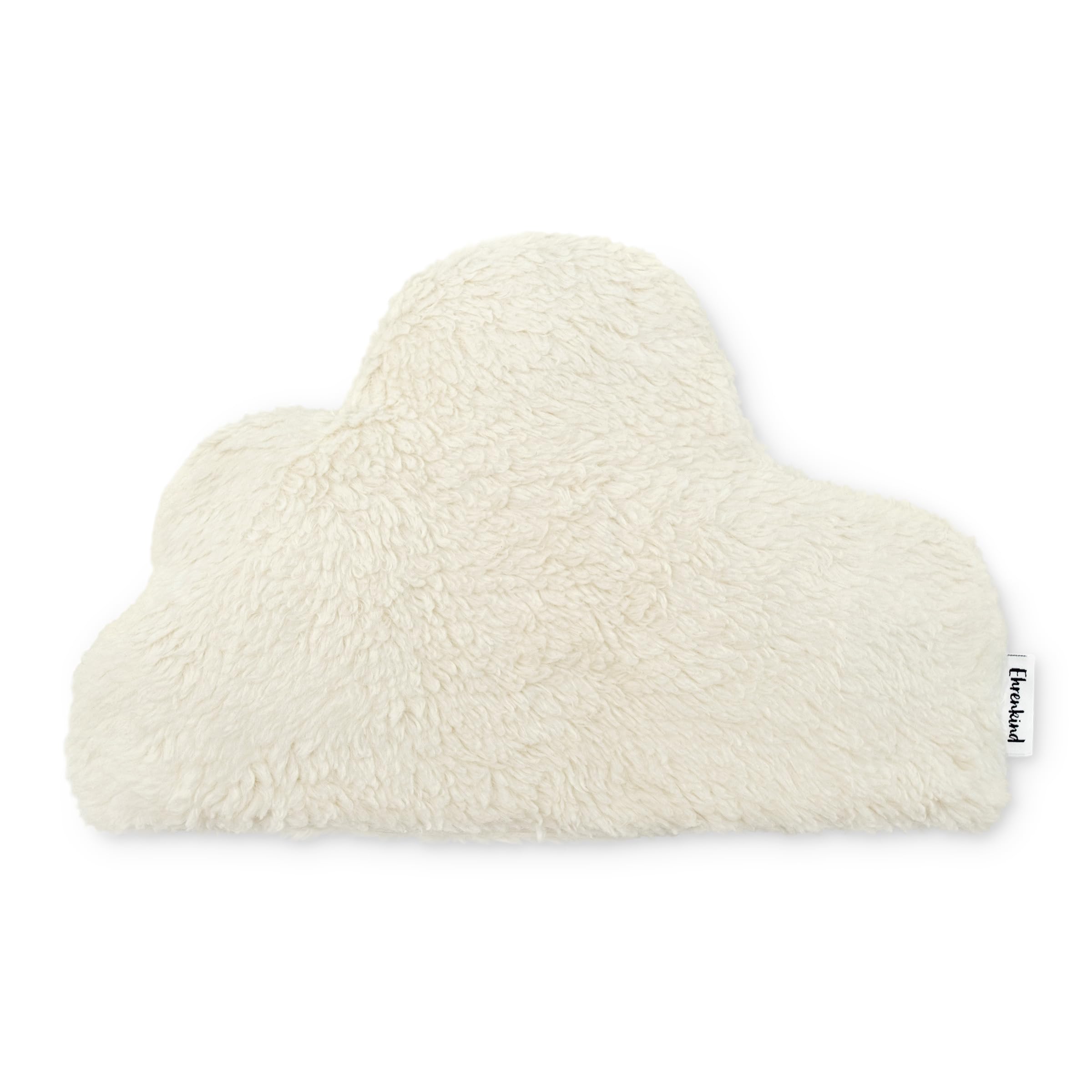 Ehrenkind® Wärmekissen Wolke aus 100% Bio-Baumwolle Teddy-Stoff | Kirschkernkissen für Babys & Kinder | Natürliches Wärme- & Kühlkissen | Wolkenform Natur | Made in Europe