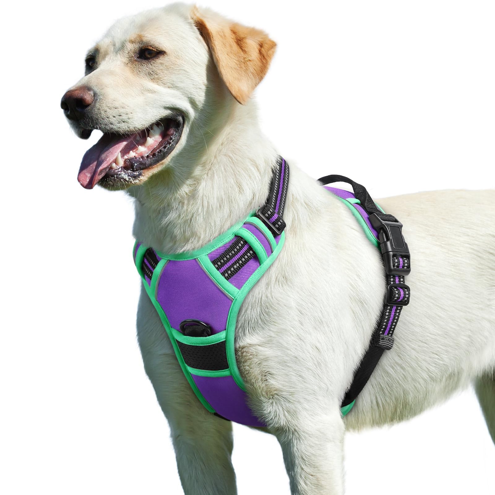 Eagloo Hundegeschirr Hunde, Anti Zug Hundegeschirr mit Reflexstreifen und Kontrolle, Verstellbar und Einstellbar Geschirr Hund Groß, Brustgeschirr für Labrador