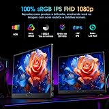 Monitor Portátil 15.6" Full HD 1080P IPS - Tela Portátil para Notebook e Extensor de Tela, HDR, com Alto-falantes e Capa Inteligente, USB-C Mini HDMI para Laptop, Celular — imagem 2