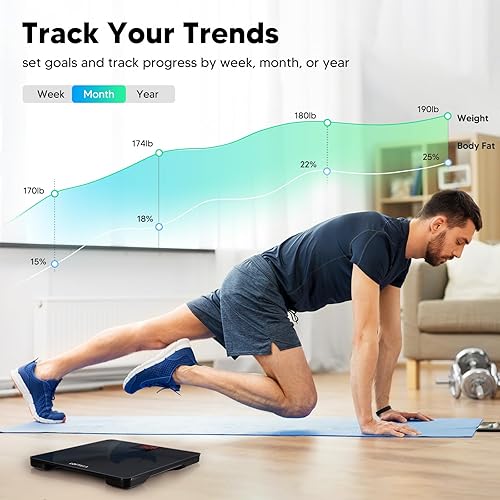 Miniatura 5 de LOFTILLA Báscula para peso corporal e IMC báscula de peso báscula digital de baño báscula inteligente con aplicación a través de Bluetooth báscula