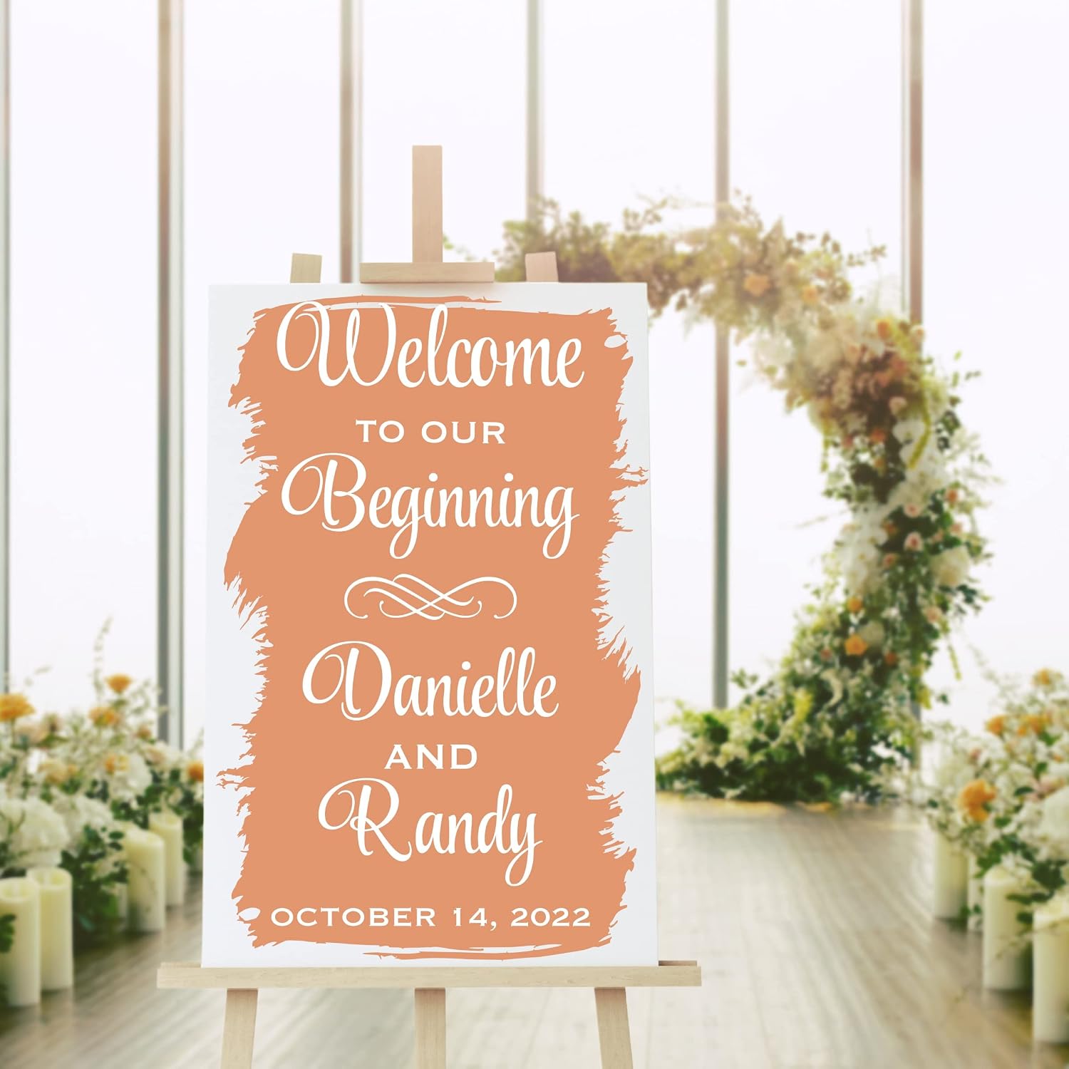 Welcome to Our Beginning, Personalized Wedding Ceremony Decal, Engagement Party Decor, DIY Reception Sign, Decal ONLY