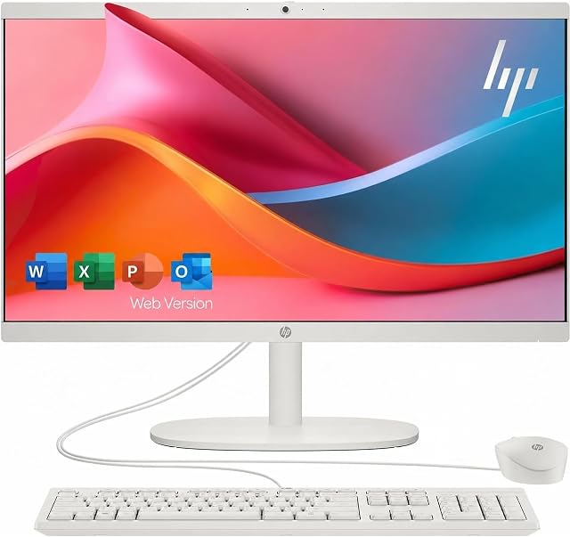 HP 22“ All-in-One Desktop Computer, 8GB DDR5 RAM, 128GB SSD, Windows 11