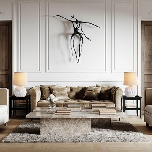 Miniatura 7 de Somniferous Juego de 2 lámparas de mesa de cerámica para dormitorio, lámpara de noche pequeña, lámpara blanca con pantalla de lino, lámpara de