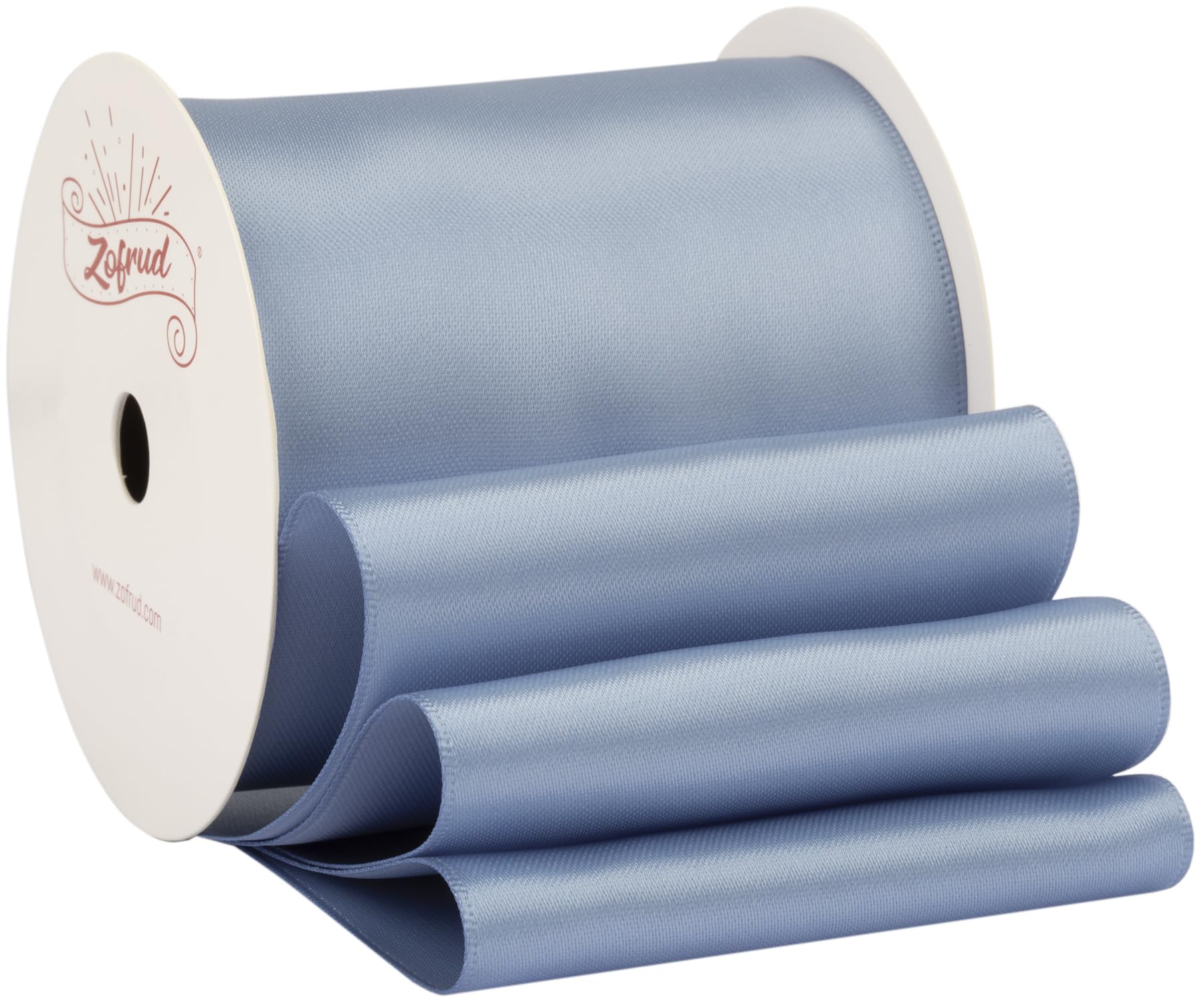 Zofrud French Blue Satin Ribbon 75mm x 9 Meters - Large Ribbon Ideal for Bows, Gift Wrapping, Flower Bouquet, and Crafts