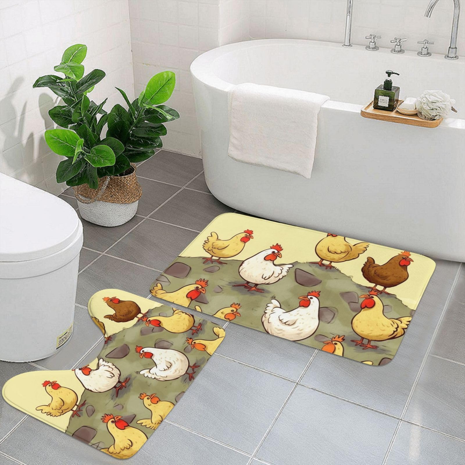 Tapis de bain en microfibre U lot de 2 absorbants doux et antidérapants pour votre salle de bain