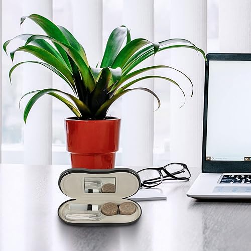 Miniatura 7 de Healifty Estuche para lentes de contacto y estuche para gafas, funda doble 2 en 1, con removedor de pinzas de espejo, caja de almacenamiento de