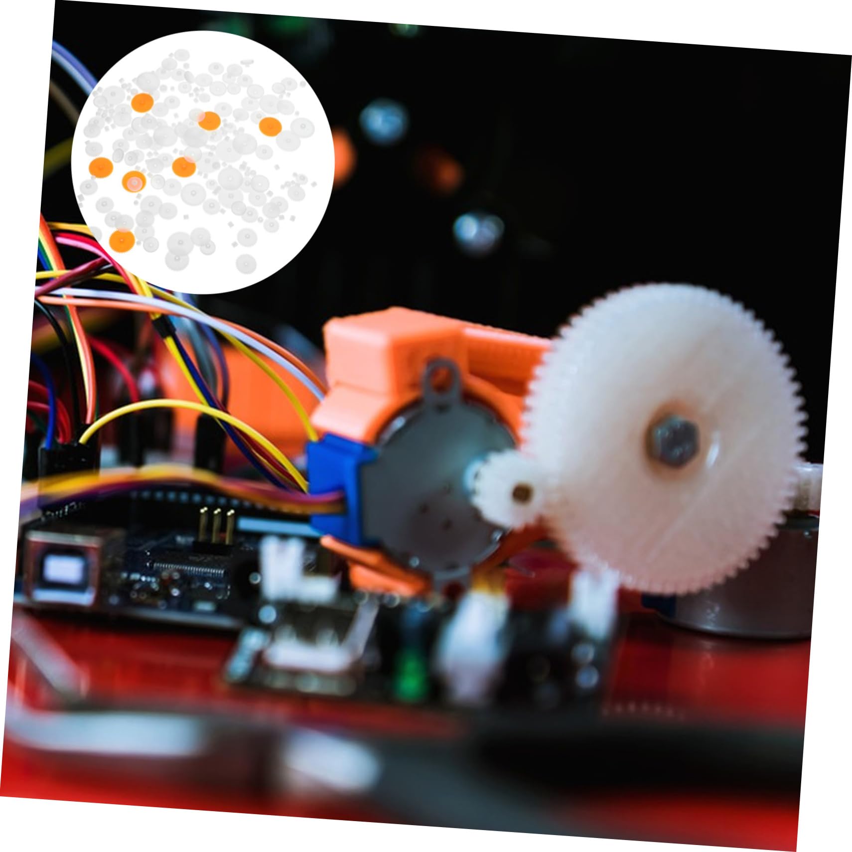 COSMEVIVI Mixed Plastic Gears 200 Pieces for Boys and Girls DIY Toy Car Gear Educational Handicraft Mechanical Model Random