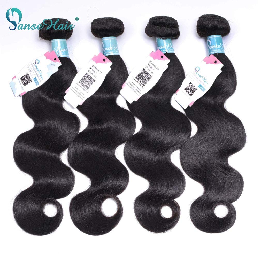 10A Grade Panse Hair Peruvian Body Wave Human Hair Bundle 24 Inch 100% Unprocessed Virgin Human Hair Extensions 1b Black Color Soft and Thick Hair Weaves for Women