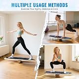 STYPLZ Planche d'Équilibre en Bois Antidérapante avec Rouleau en Liège, Charge Max 200KG, Planche de Balance pour Surf, Fitness et Musculation, 75x28x3 cm, Portable pour Adulte - 6