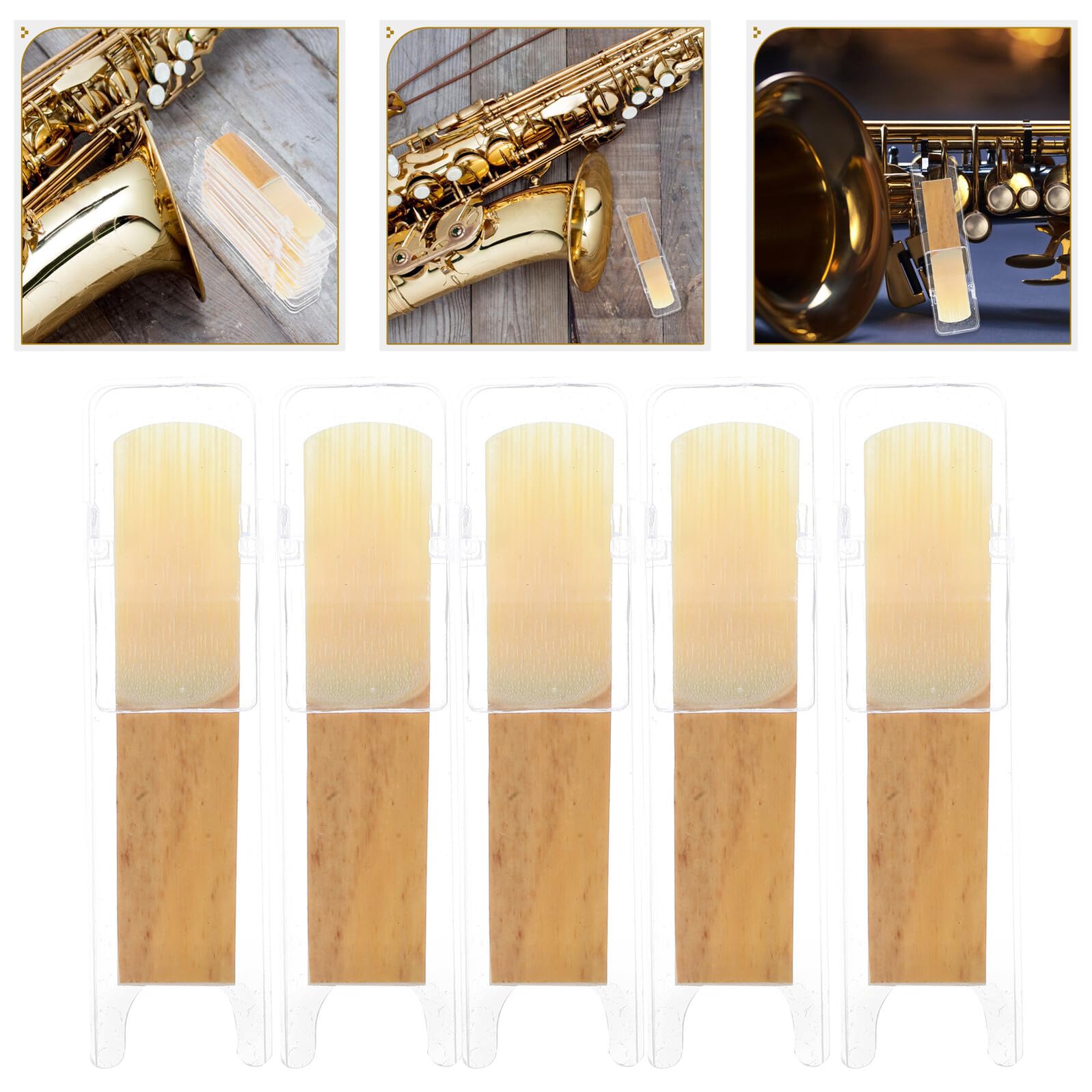 30piezas Cañas Tradicionales para Saxofón Soprano Resistencia Accesorios para Instrumentos Musicales para Principiantes y Profesionales