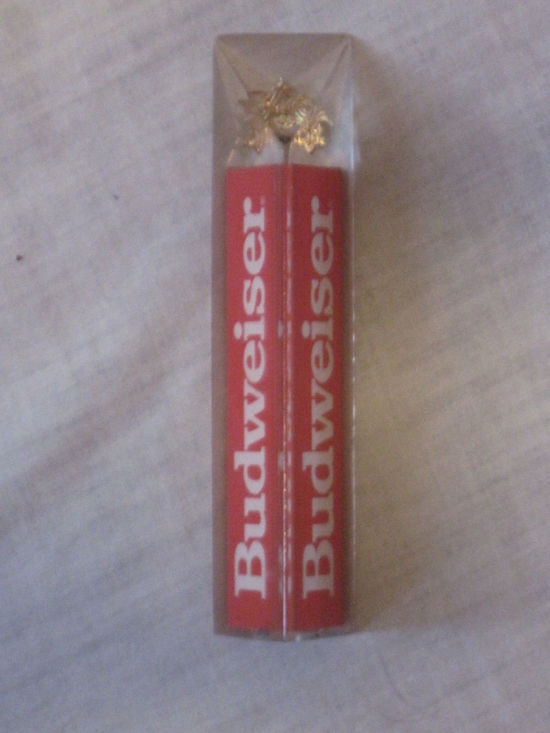 - Budweiser - Pub Style Handle Tap - Three Sided - Beautiul - Acrylic - 5 1/4" Long Tap -