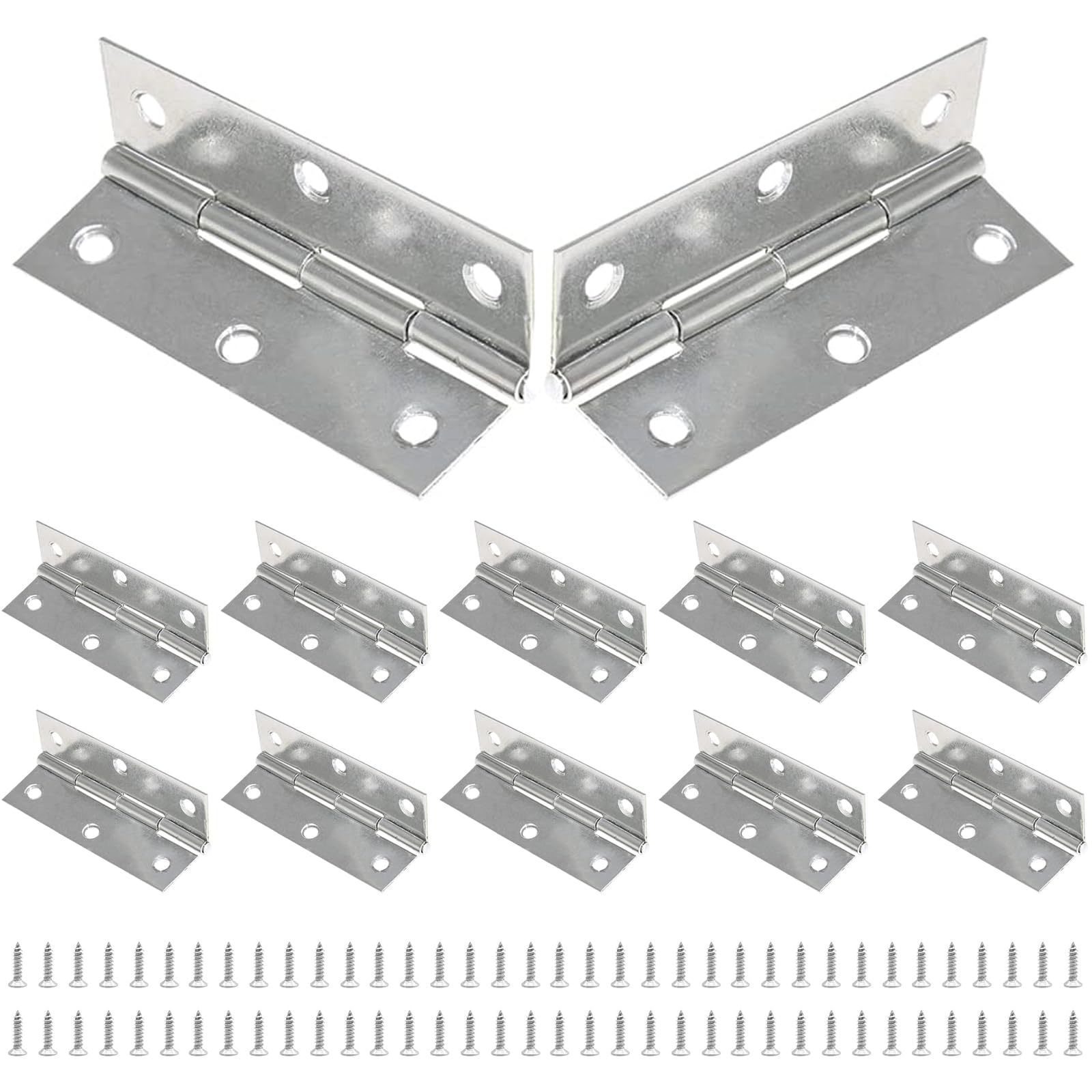 Mini Butt Hinges - 12 Pack Stainless Steel -12