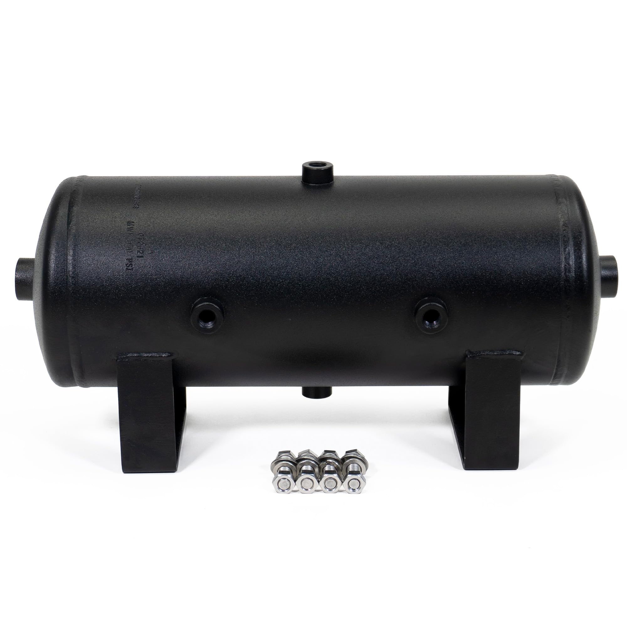 HornBlasters USA Made 2-Gallon (7.5 Liters) 6 Port Steel Air Tank - Powdercoat Finish - (Four 1/4" Ports & Two 1/2" Ports)