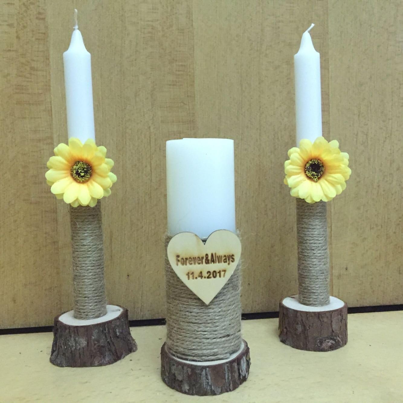 Rustic Wedding Candles Rustic Unity Candle Set Wedding