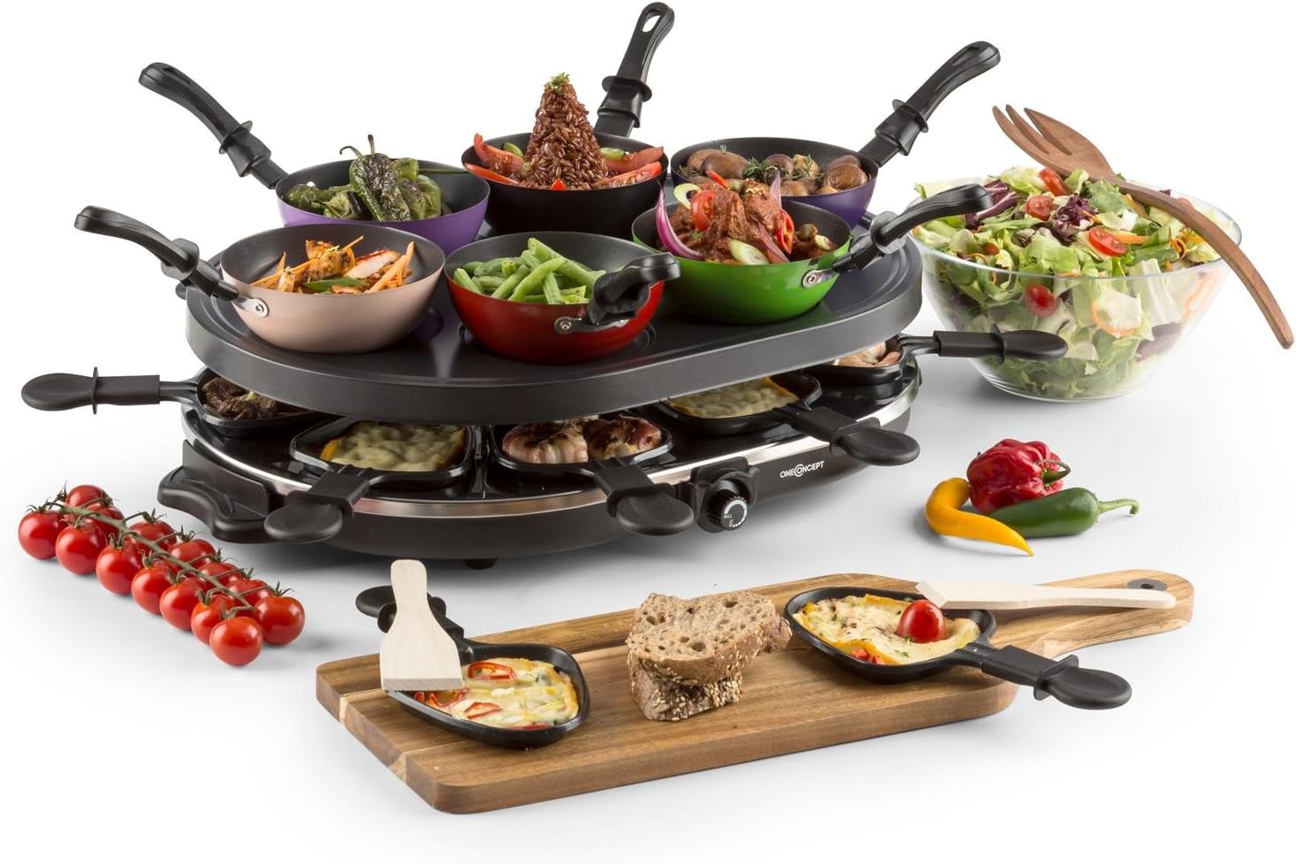 LIVOO DOM200 Set 3 en 1 Mini Woks, Crêpière et Grill Wok Party