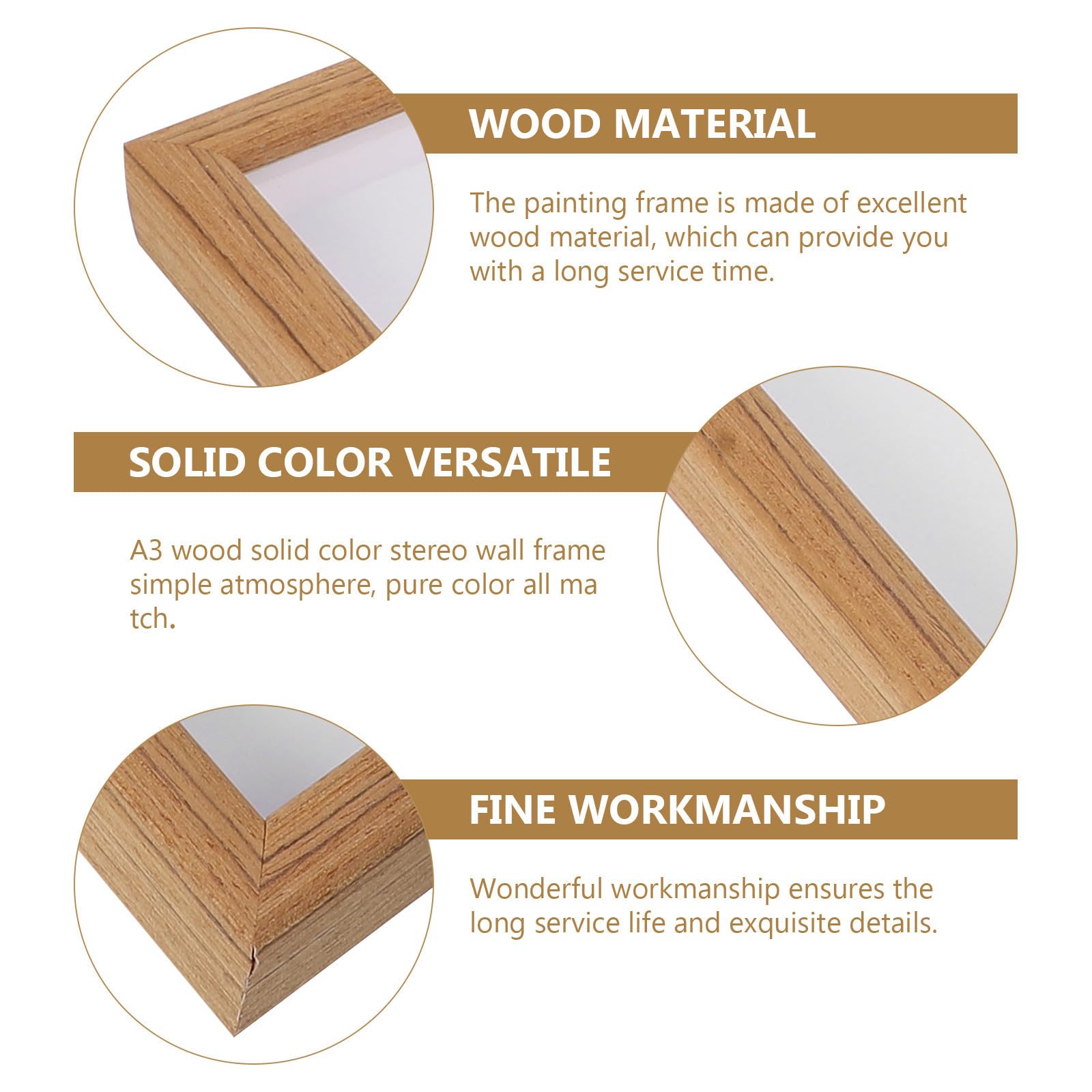 Toddmomy Marco de Fotos de Madera Maciza Beige Ligero para Colgar en Pared, Adecuado para Flores Secas y Fotografías Decorativas